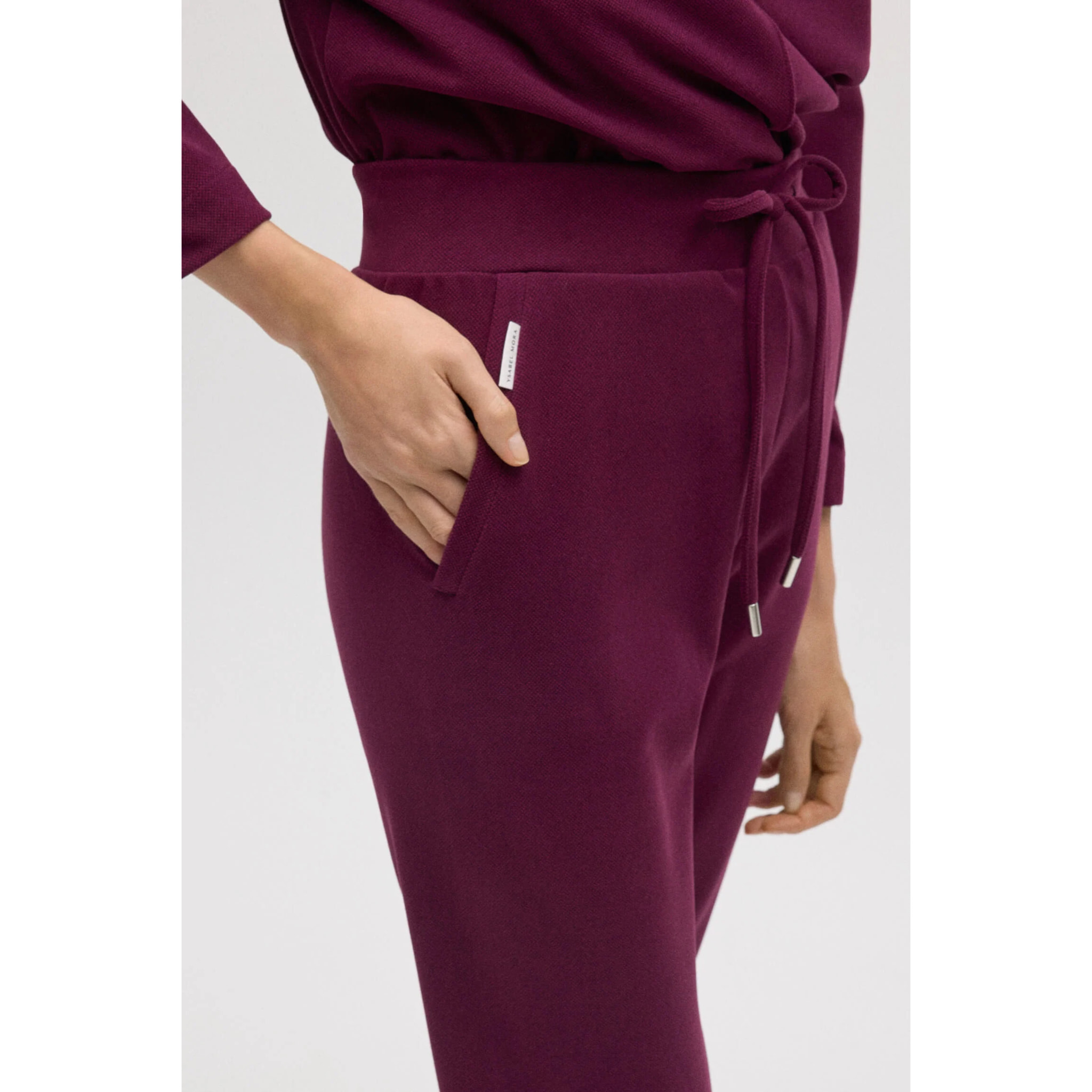 Pantaloni jogger testurizzati bordeaux