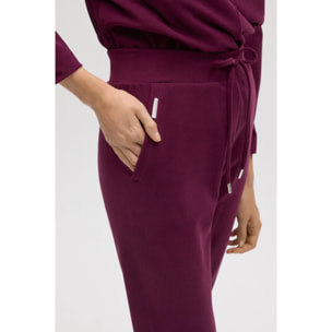 Pantaloni jogger testurizzati bordeaux