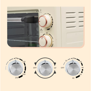 Forno elettrico da tavolo con una capacità di 22 litri. Pannello di controllo meccanico e 1000W di potenza.