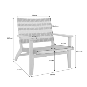 Fauteuil de jardin bois d'acacia et résine GOA