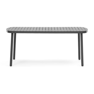 Kave Home - Tavolo da esterno Joncols in alluminio verniciato grigio 180 x 90 cm