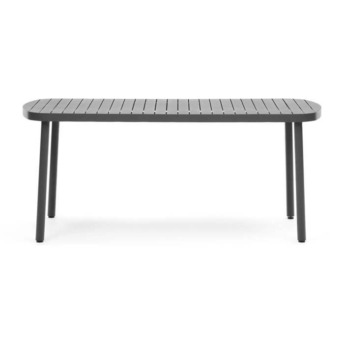 Kave Home - Tavolo da esterno Joncols in alluminio verniciato grigio 180 x 90 cm