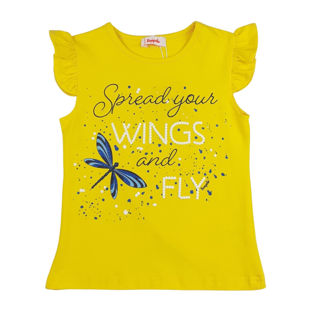 TSHIRT JERSEY GIALLA LIBELLULA