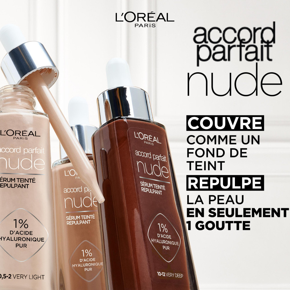 L'Oréal Paris Accord Parfait Sérum teinté repulpant 0,5-2 Very Light