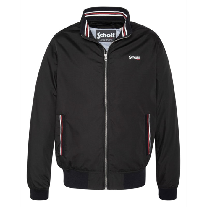 KENTONZIPPERED SHORT JACKET WITH JERSEY LINING AND STRIPED RIBSSchott NYCBLACK
