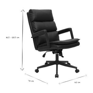 Fauteuil de bureau à roulettes noir SAEL