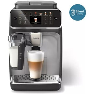 Expresso Broyeur PHILIPS EP4446/70 cafetière à grain LatteGo série 4400, 12 boissons, SilentBrew, Noir