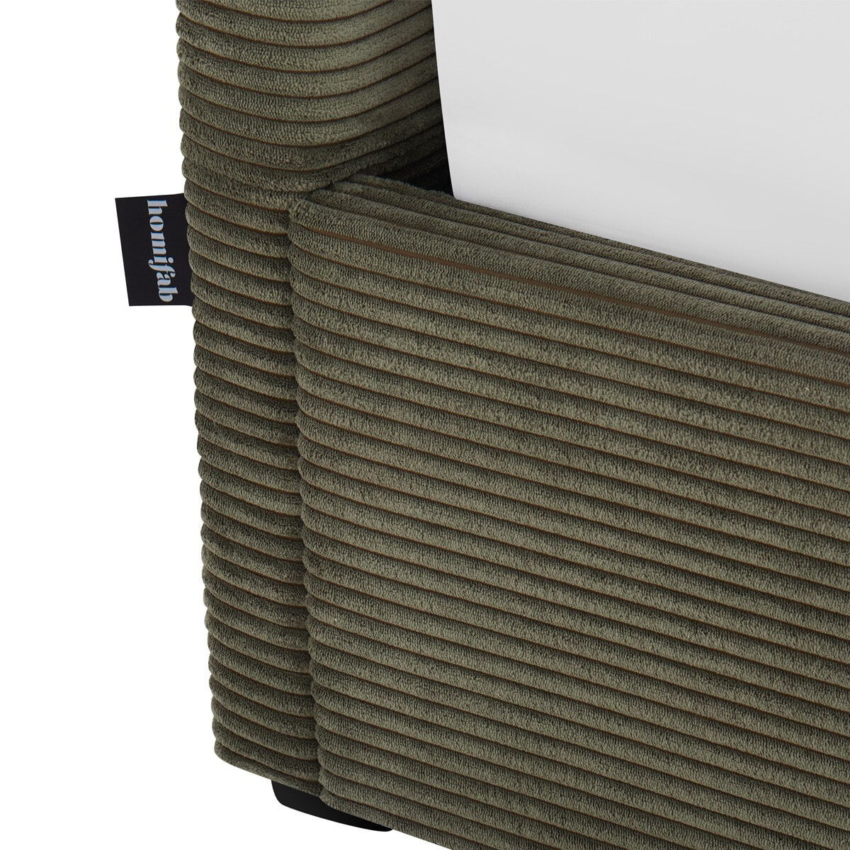 Lit coffre avec tête de lit en velours côtelé - TINA