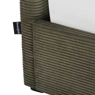 Lit coffre avec tête de lit en velours côtelé - TINA