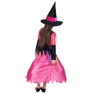 Costume Halloween Bambina Streghetta Rosa Pretty Witch Taglia 7-9 Anni