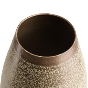 HONORE - Vase aluminium 40x70cm motifs arabesques fleuris vert vieilli