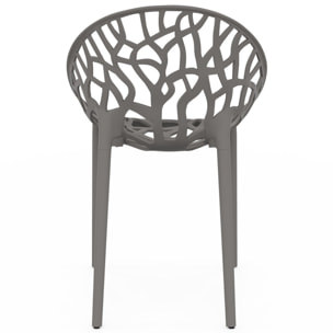 Chaises de jardin empilables Mira grises - lot de 4