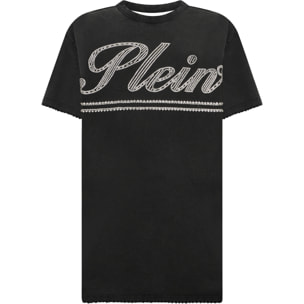 PHILIPP PLEIN Open Back T-Shirt Dress Strass Signature