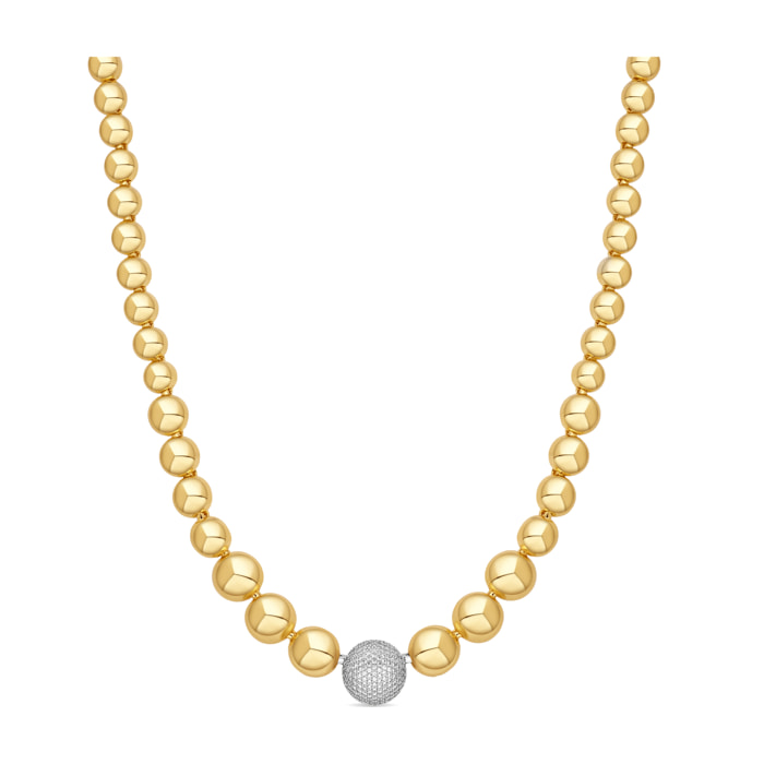 Collar de Circonita Brillante acabado en oro amarillo de 18k