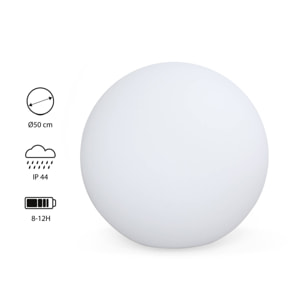 Boule LED 50cm – Sphère décorative lumineuse. Ø50cm. blanc chaud. commande à distance