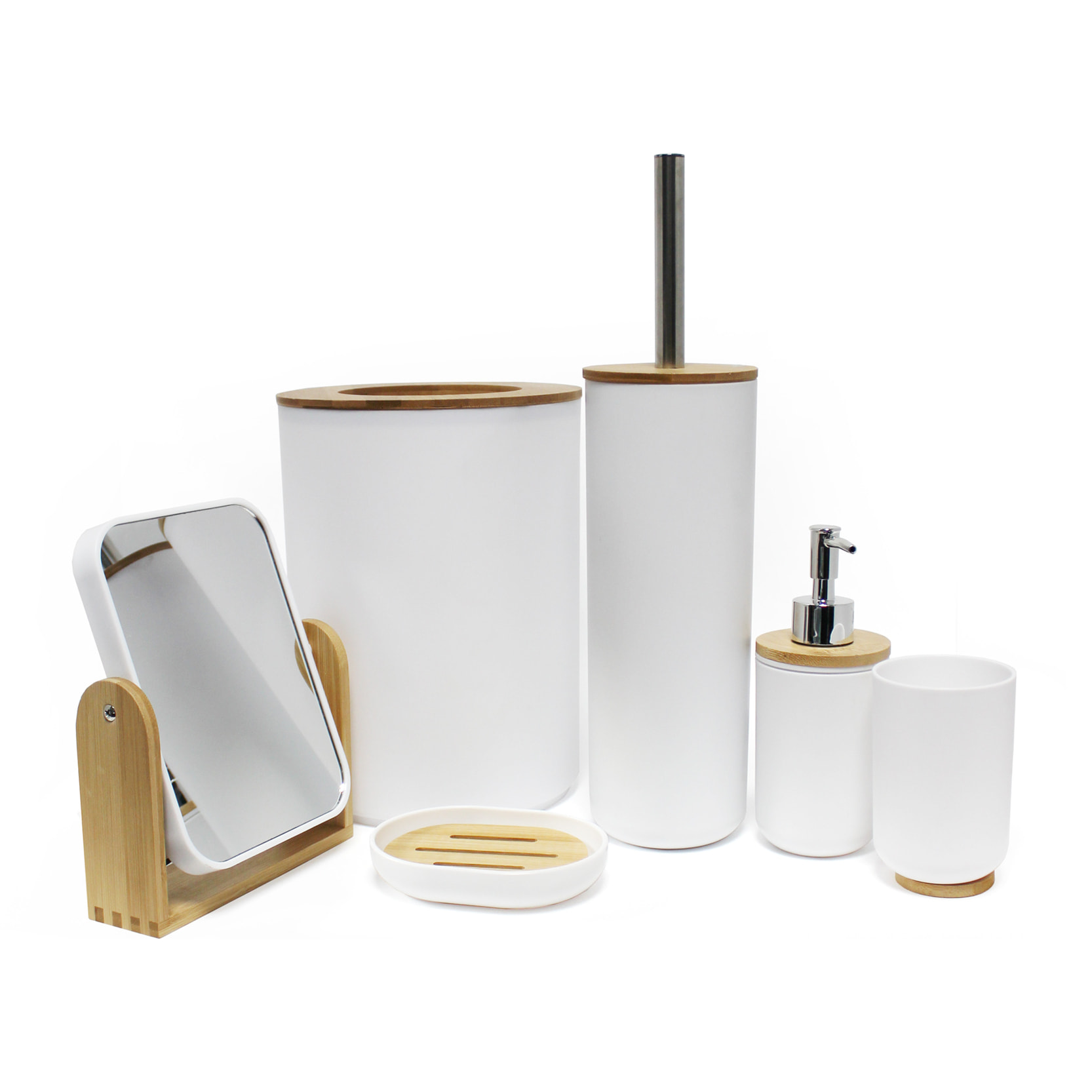 Brosse WC bambou - Blanc