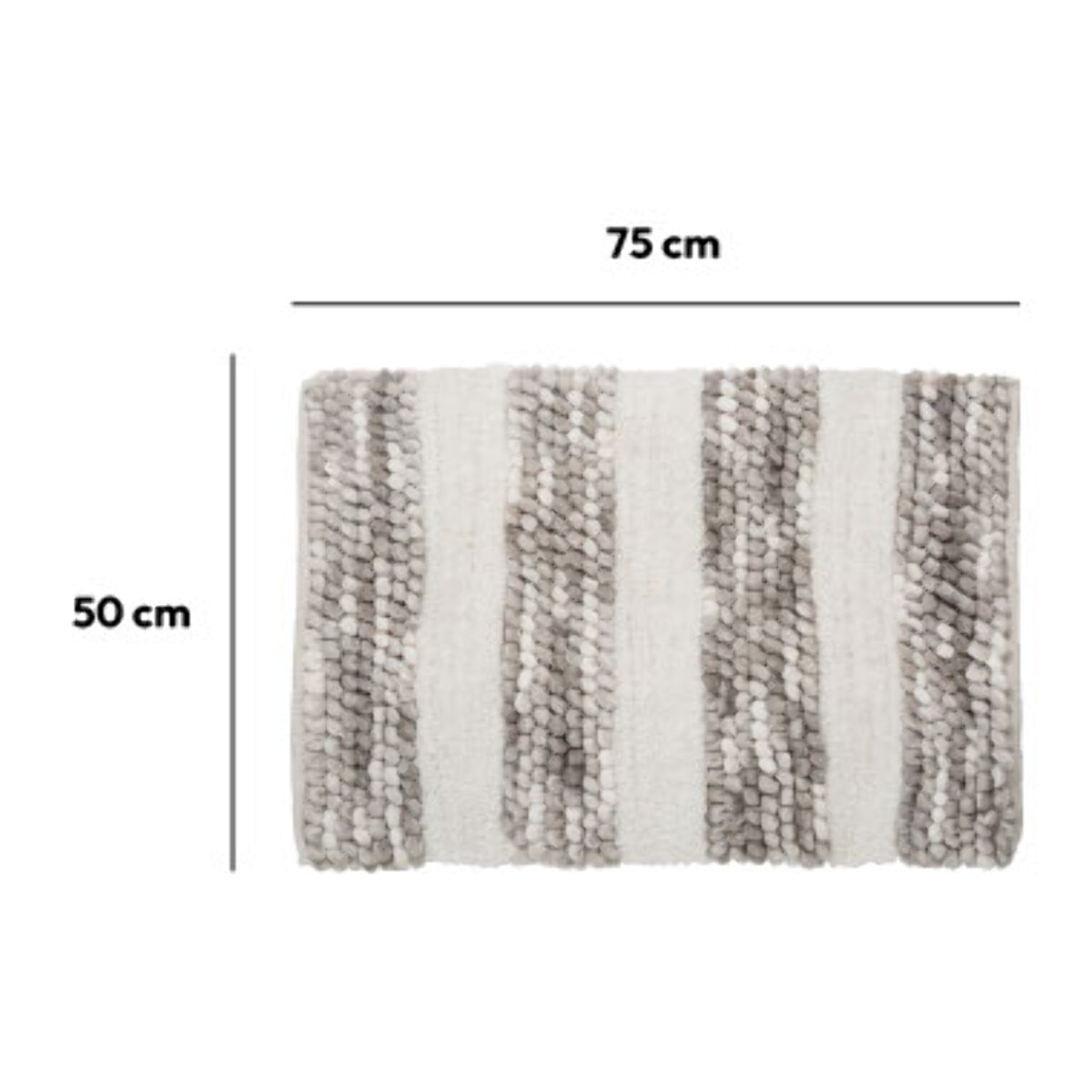 Tapis 50x75 cm Gris Blanc