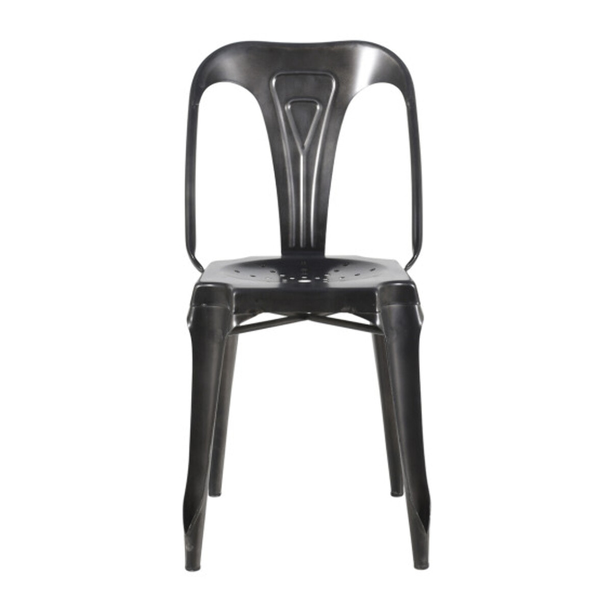 Chaise industrielle vintage en métal empilable – STEAL