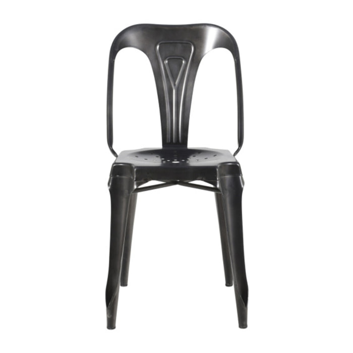 Chaise industrielle vintage en métal empilable – STEAL