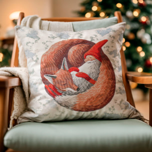 COPPIA CUSCINI ARREDO JACQUARD SFODERABILI 50X50 CM CUSCINI GNOMI VOLPE