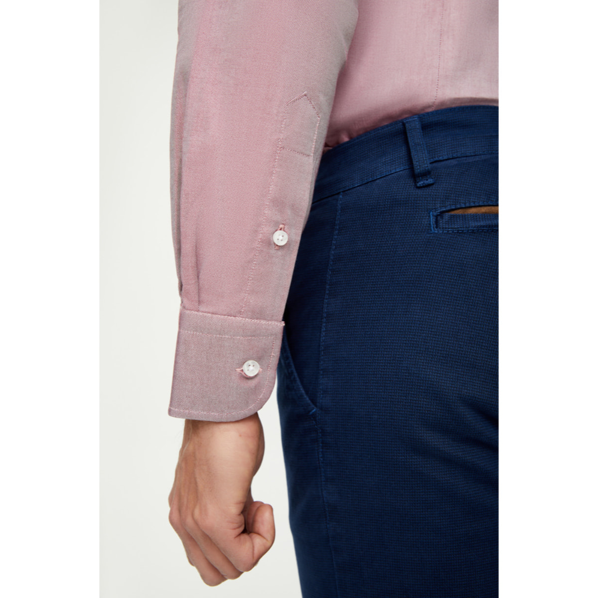 Camicia Uomo 1 Bottone Button Down Slim Cotone Unito Lilla