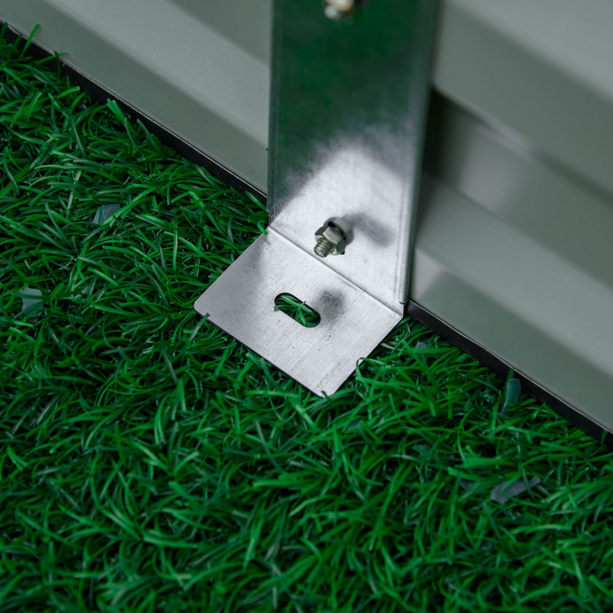 Carré potager de jardin dim. 241L x 90l x 30H cm tôle d'acier ondulée gris foncé