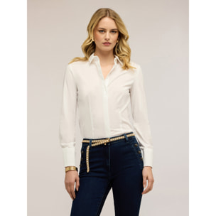 Motivi - Camicia in popeline di misto cotone - Bianco