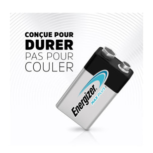 Pack de 4 - Energizer Max Plus Alcaline 9V, pack de 1 Pile