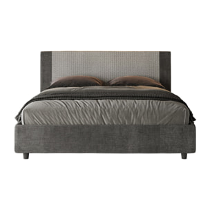 Letto matrimoniale senza rete imbottito 160x210 tessuto Labirinto 02 grigio Rosal