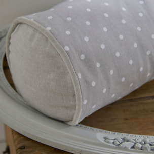 Coussin polochon imprimé rayures coton CHARME gris