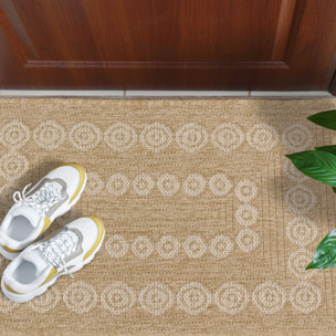 Nature - tapis effet jute blanc