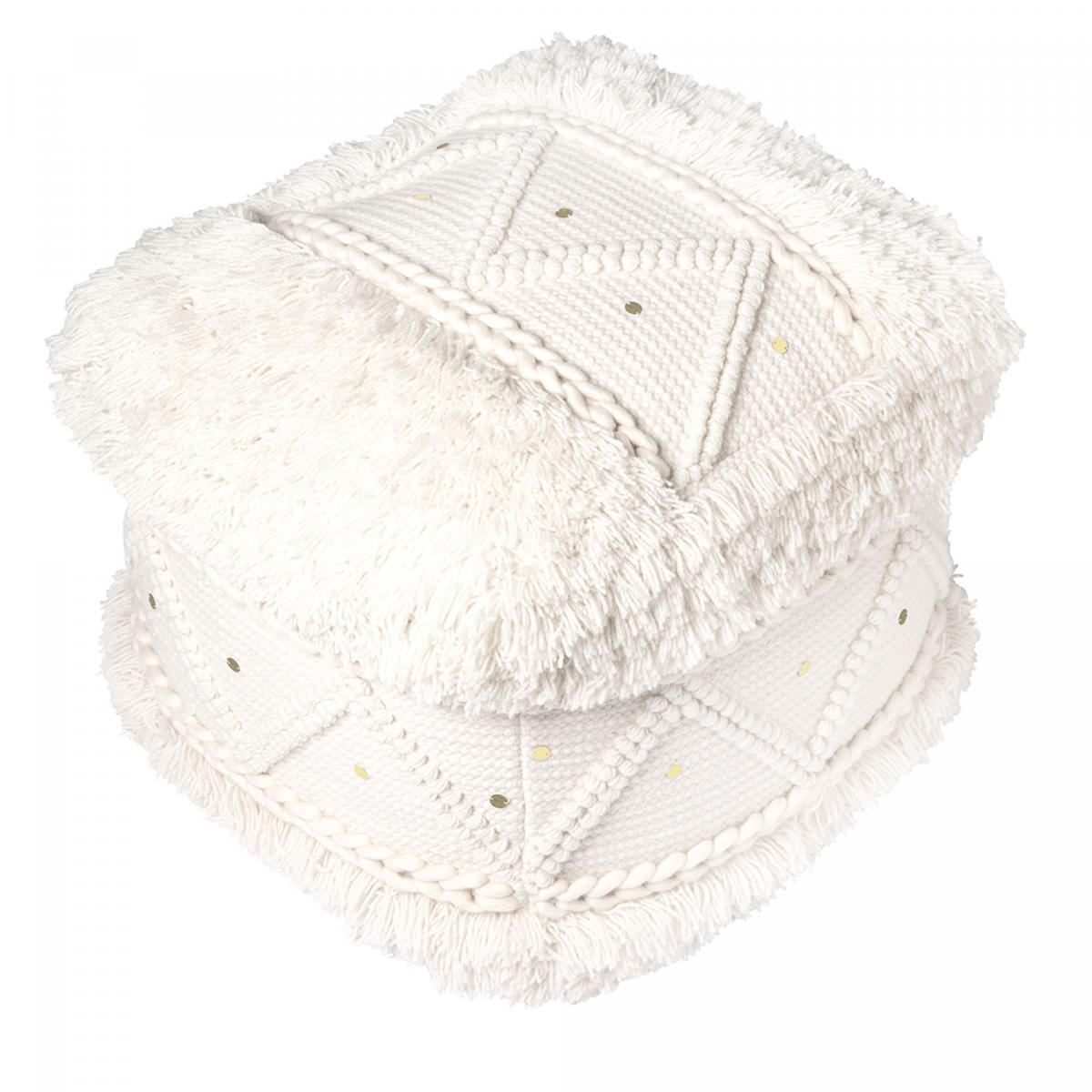 Tabouret semi artisanal en laine PAPA