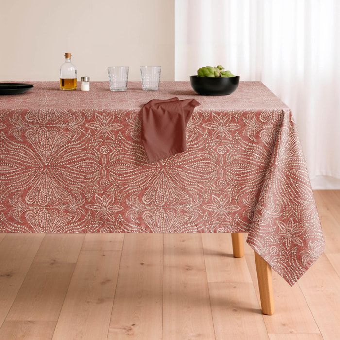 Nappe imprimée anti-taches NIKOL TERRACOTA