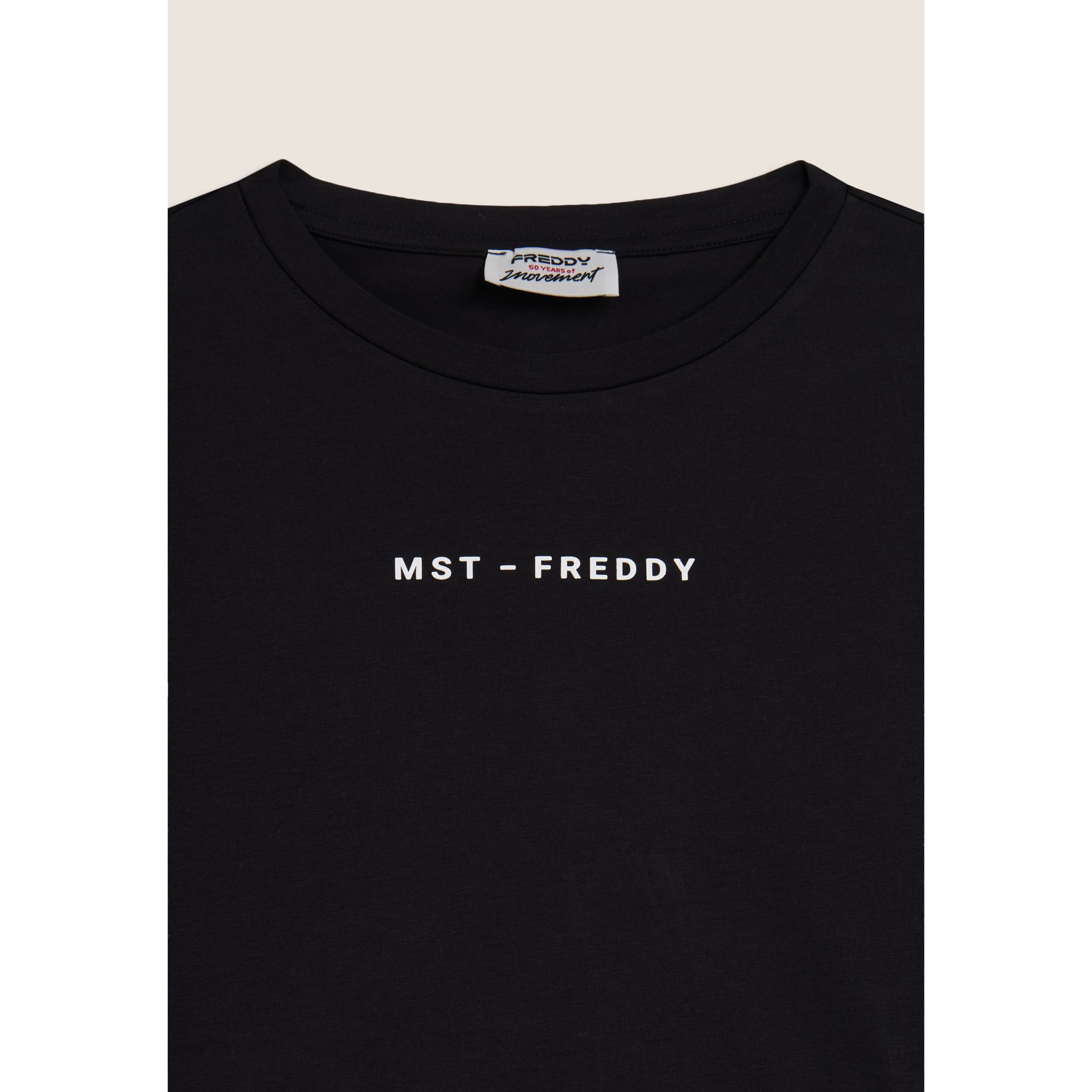 T-shirt manica corta cropped con stampe MST FREDDY