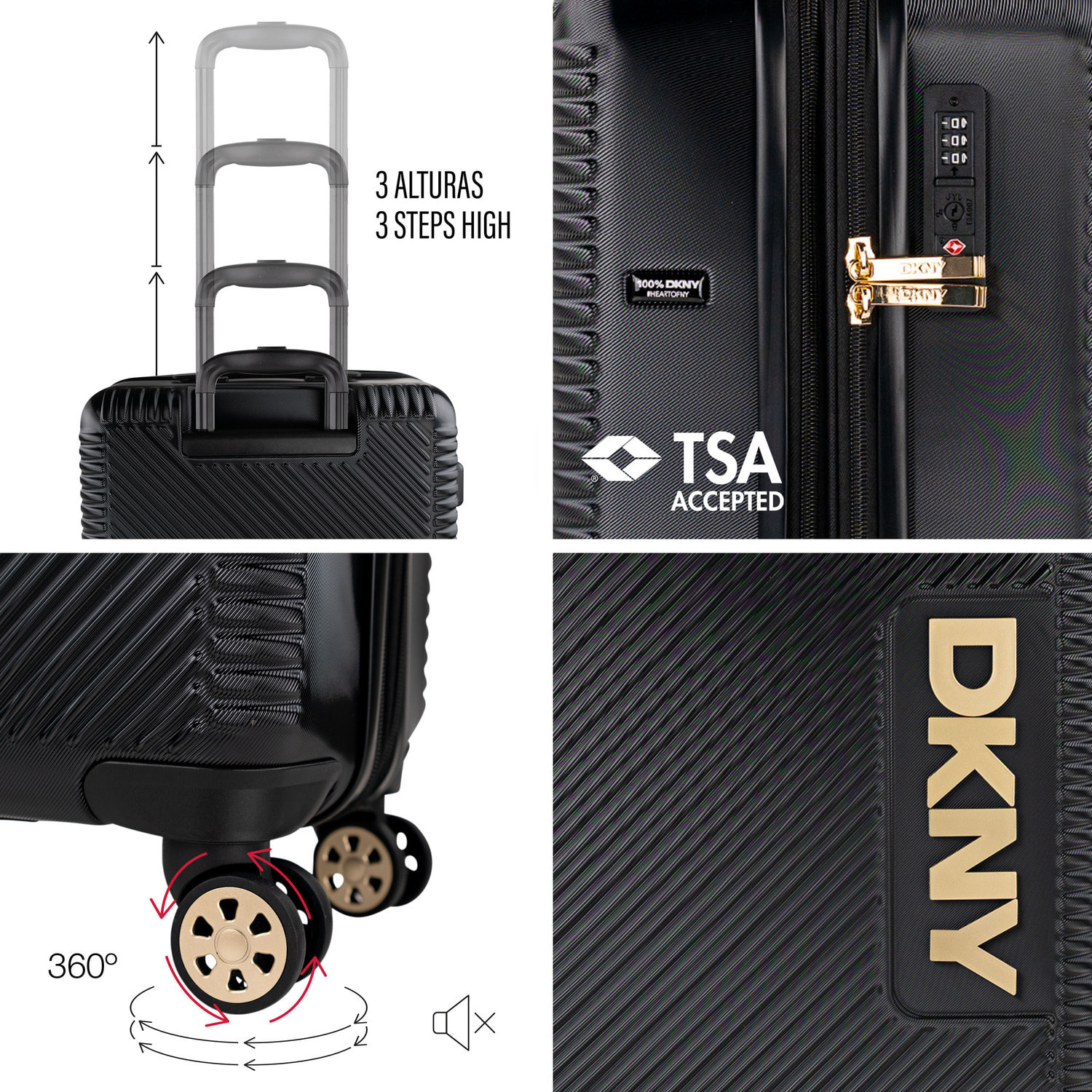 Juego De Maletas Pc Dkny Dkny-3105 Metro Negro