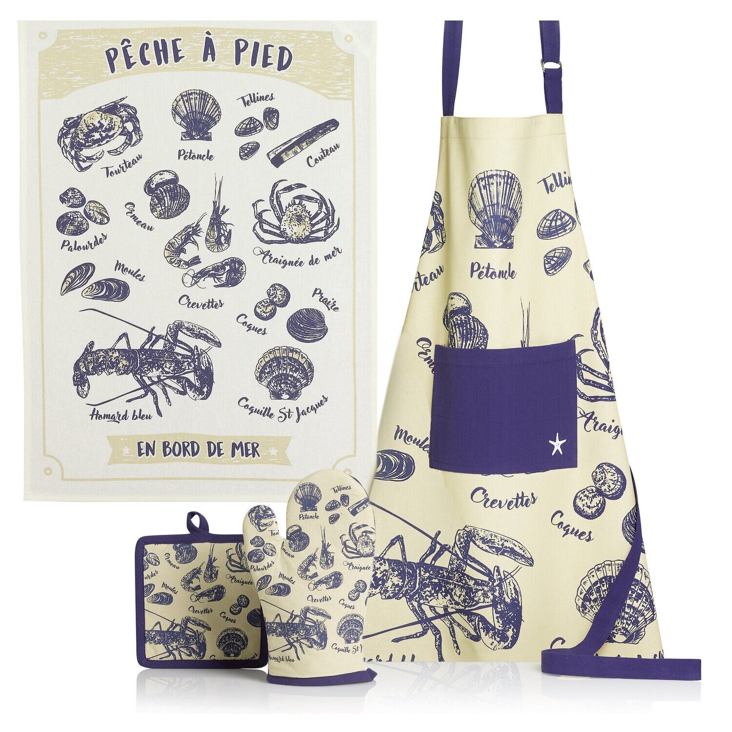 Tablier imprimé COTON Tablier imprimé PECHE A PIED