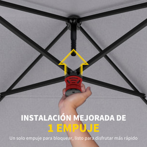 Carpa Plegable Gazebo 6x3 m, Pop-up, Cenador de Jardín Altura Ajustable en 3 Niveles, Toldo Protección UPF50+, Montaje Fácil con Bloqueo Central, 6 Sacos de Arena y Bolsa con Ruedas, Plateado