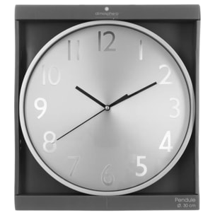Horloge "Anae" métal argent D30cm