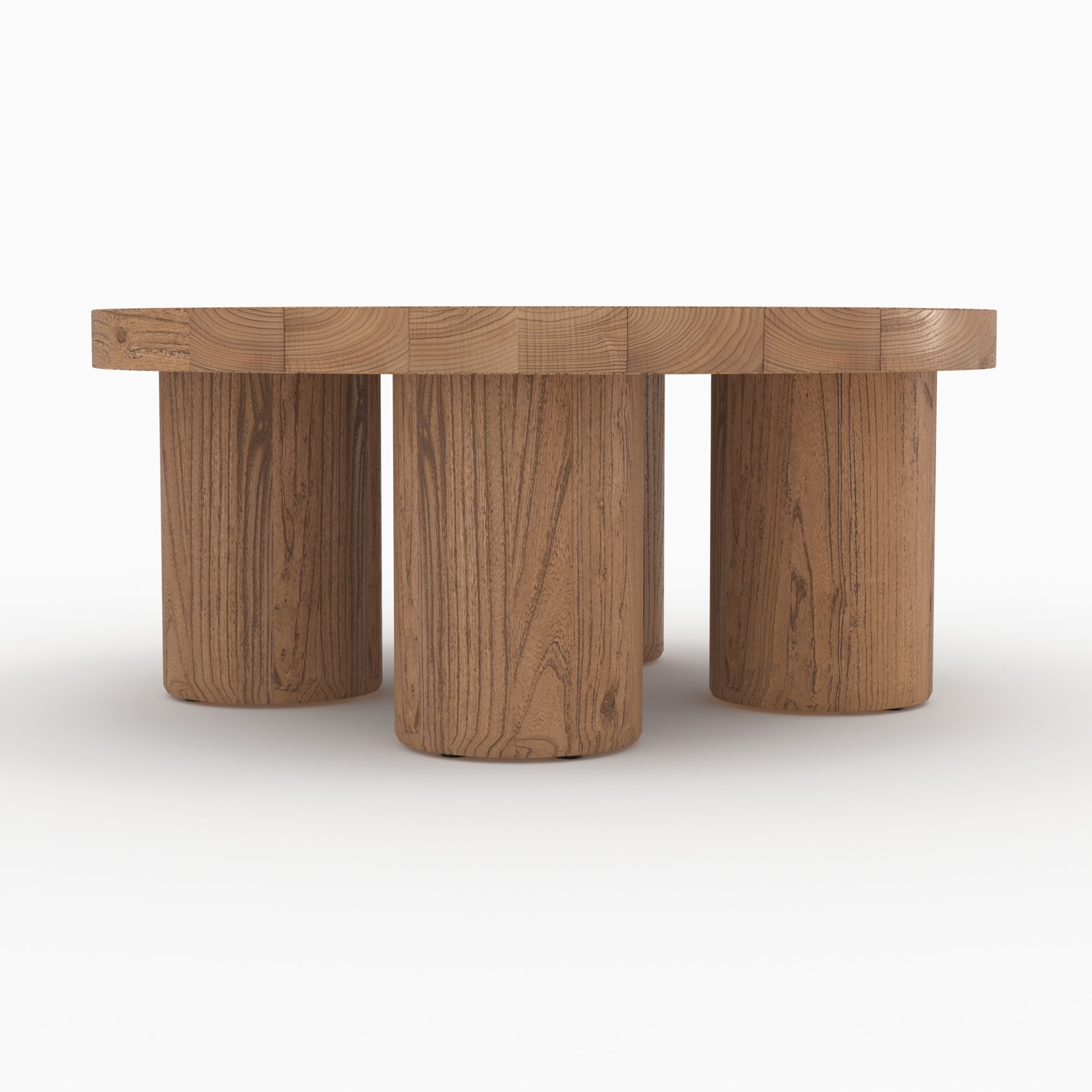Table basse ronde en bois d'orme D80 cm - Paula