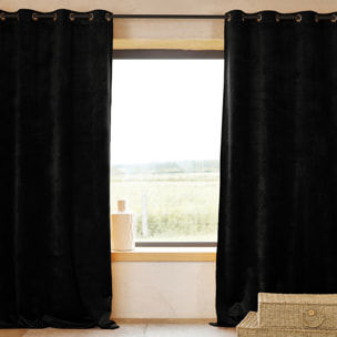 Rideau Ignifugé  M1 en velours premium - Noir