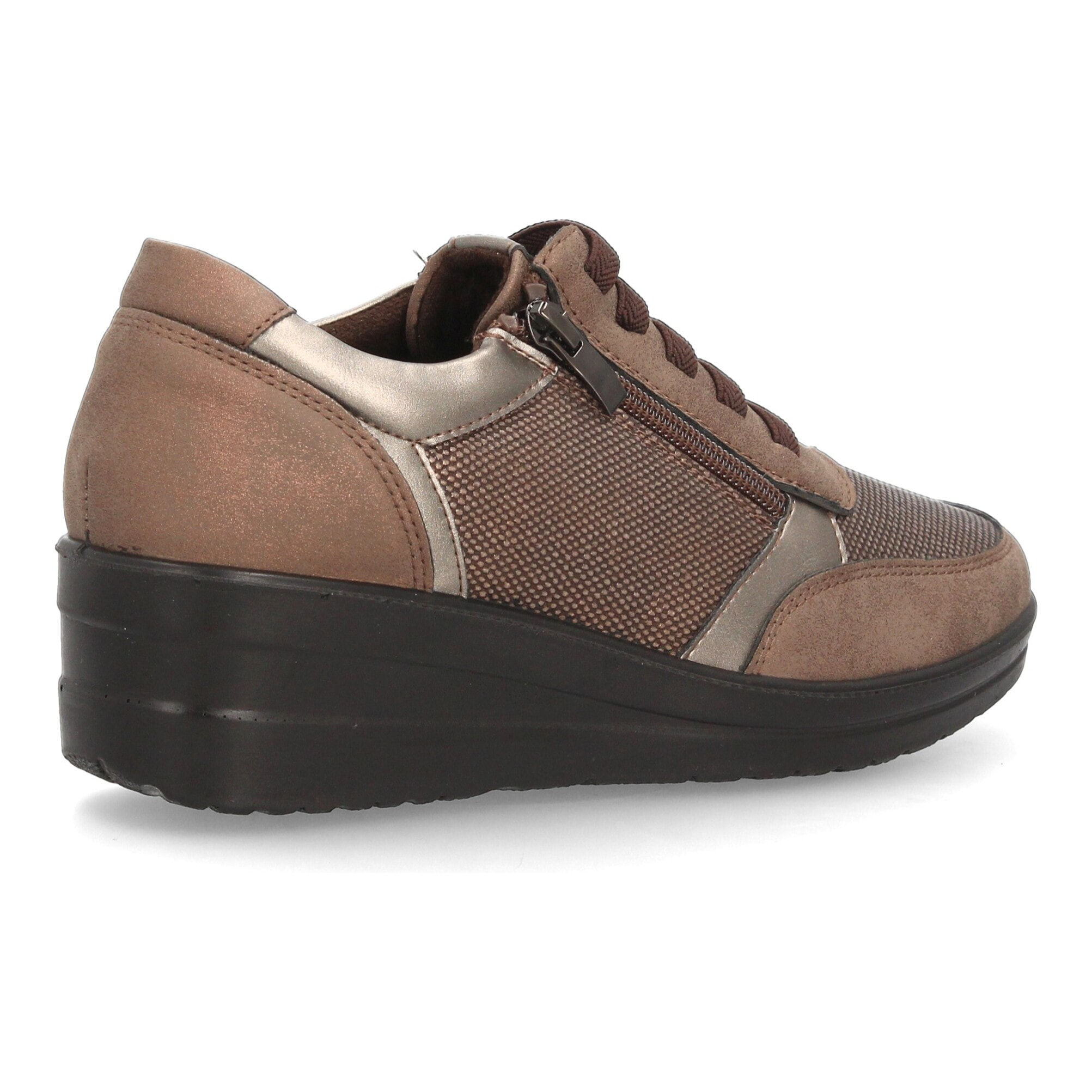 Zapatillas de cuña con cremallera lateral para mujer