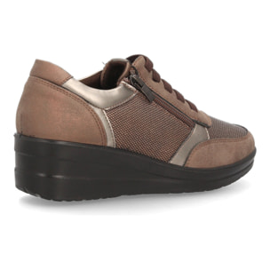 Zapatillas de cuña con cremallera lateral para mujer