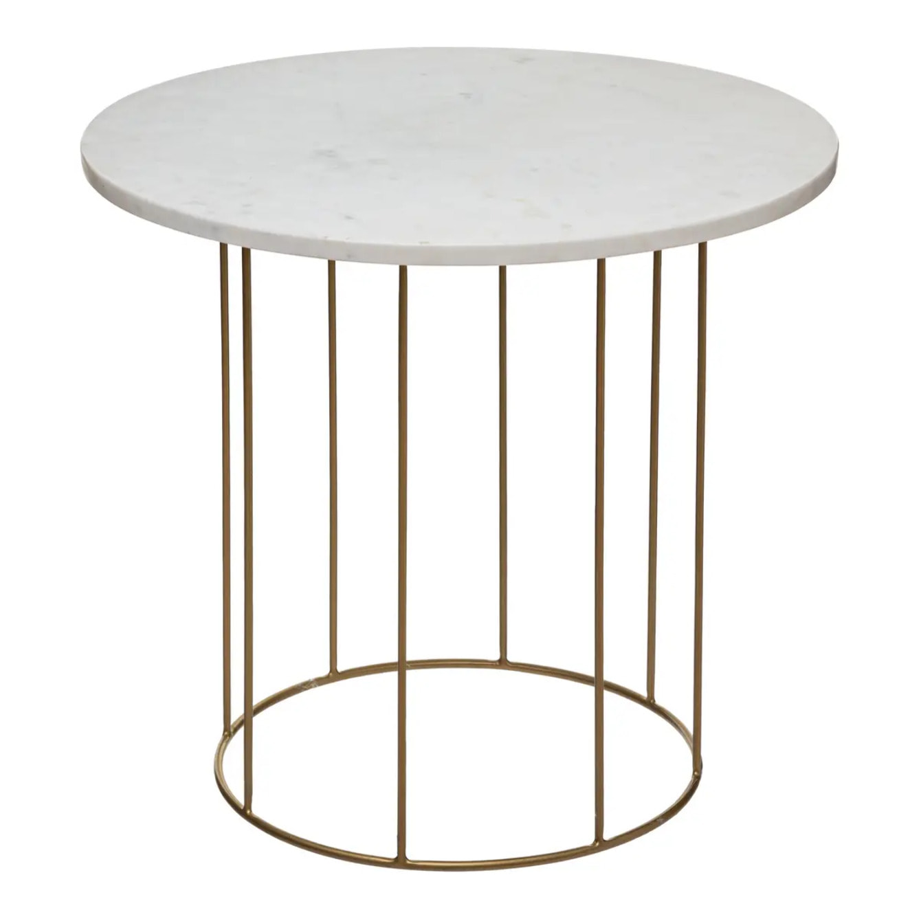 Lot de 2 tables gigognes "Garance" blanc plateau marbre