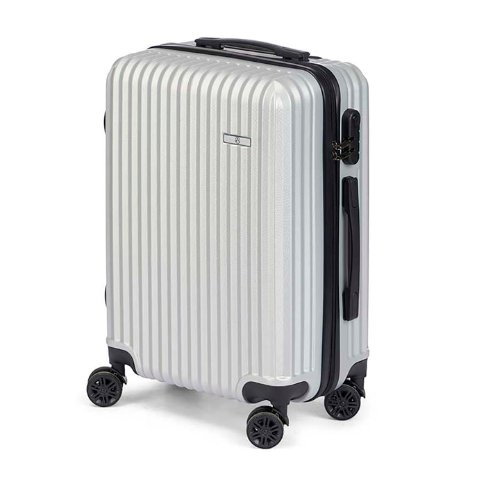 Valigia trolley da cabina in ABS, leggera e resistente. Progettazione del nastro.