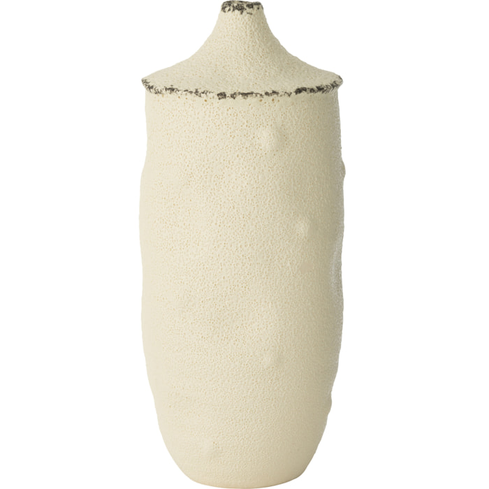 J-Line Vase Bay Gres Blanc/Noir Large