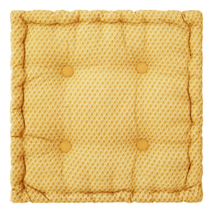Coussin de sol "Otto" - coton - jaune moutarde 40x40 cm