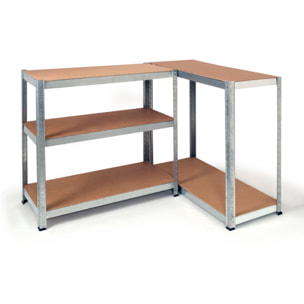 Etagère charge lourde 180cm - Bois aspect vieilli / Noir