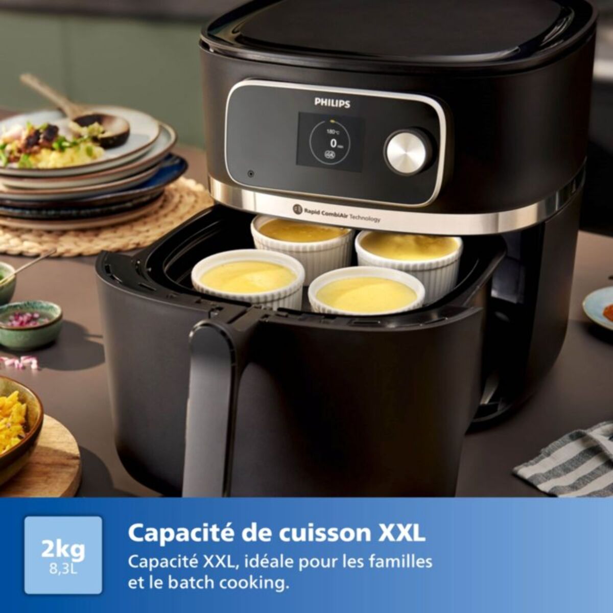 Friteuse sans huile PHILIPS Series 7000 XXL 8,3L HD9880/90 avec sonde