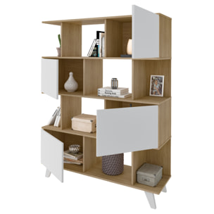 Estantería – Roble claro y blanco