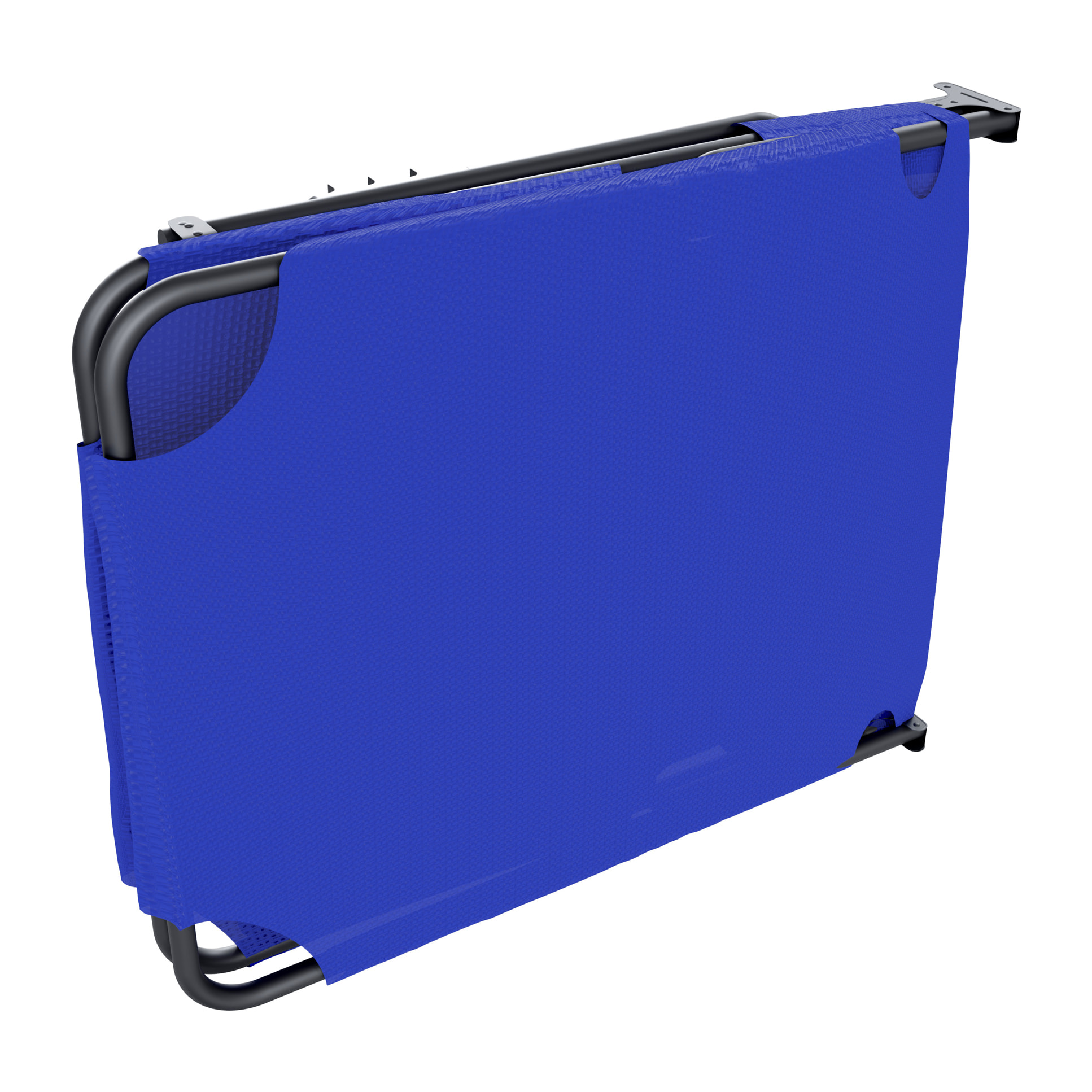 Lettino Pieghevole Prendisole Senza Tettuccio Parasole Reclinabile Regolabile Metallo Nero Sdraio Spiaggia Mare Giardino Piscina 187x53x24 Cm Blu